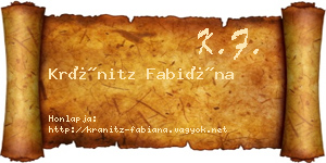 Kránitz Fabiána névjegykártya